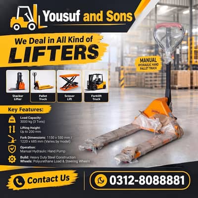 Havy Duty Hand pallet truck, trolleys, lifter available For Sale