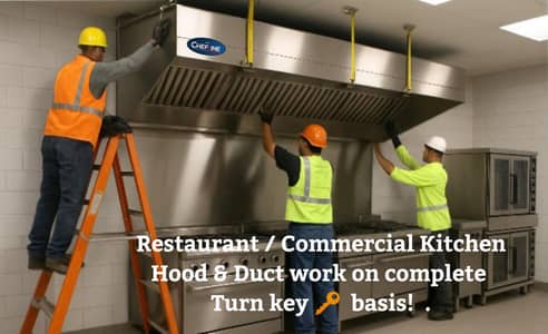 Commercial Kitchen Exhaust Hood Ducting, Chimney Fryer Hotplate