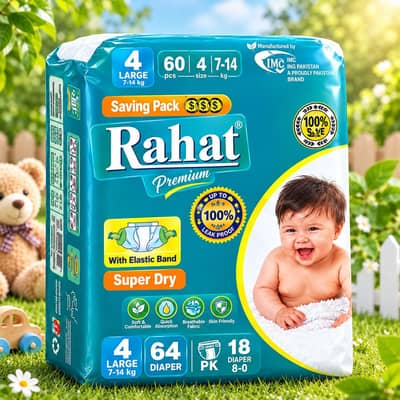 Rahat Baby Diapers – Original- Large. . pack. . 64. pc