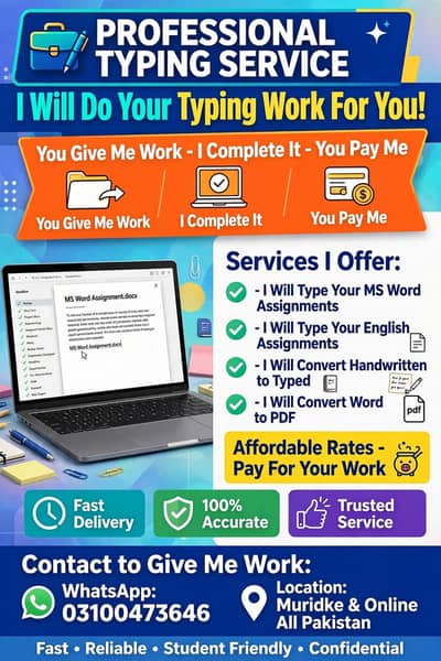 MS Word Assignment Making - Students ke liye - Fast Delivery