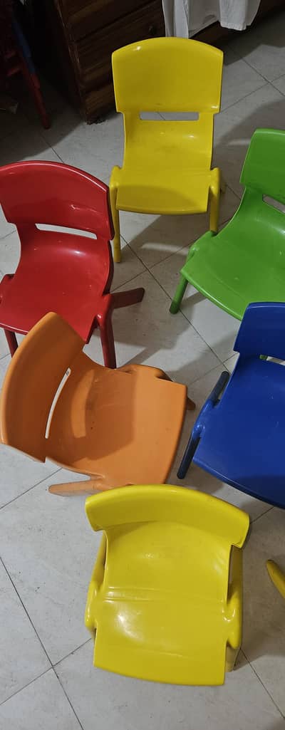Montessori Chairs- 30 Pieces, Desks- 4 Pieces, Teddy Bear-1