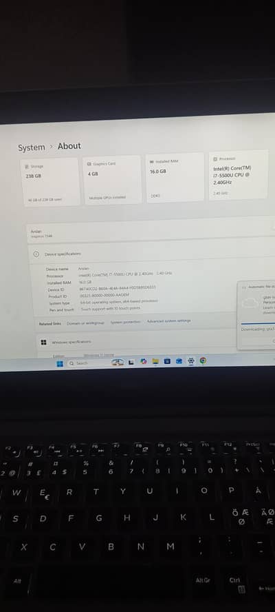 Core i7 5TH Generation 16GB RAM 256SSD 4GB GRAPHIC CARD ALL OK SLIP ha