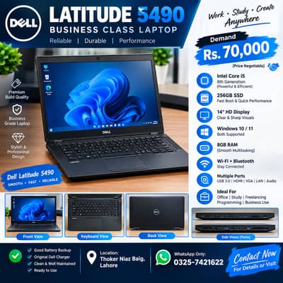 Dell Latitude 5490 Core i5 8th Gen | 256GB SSD | Business Laptop