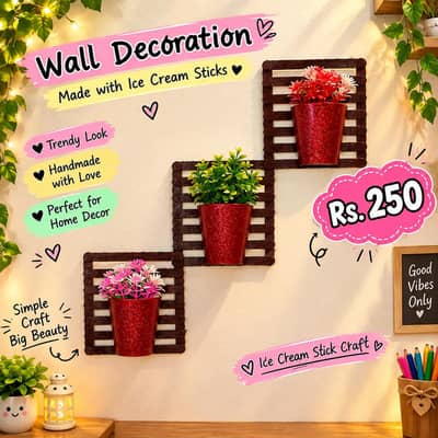 Handmade Ice Cream Stick Crafts & Home Decoration Items
