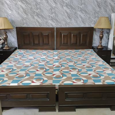 High quality single beds  side tables mattress dresser mirror