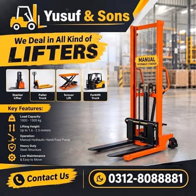 Manual Stacker Lifters for Sale  All Pakistan Delivery Available