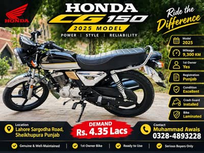 Honda CG 150 – 2025 Model | Excellent Condition | 1st Owner