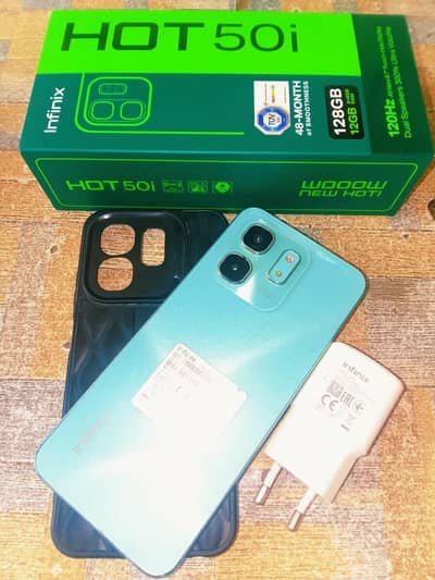 Infinix Hot 50i 6+6/128GB with box charger bio read exchange possible