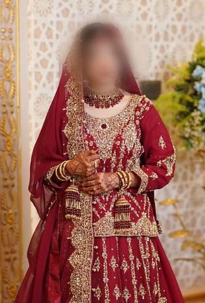 Maroon Bridal Lehenga_Heavy Zardozi & Stonework|Wedding Dress for Sale