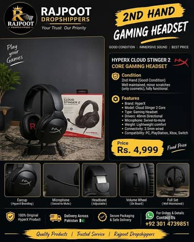 HyperX Cloud Stinger 2 Core Gaming Headset - Good Condition