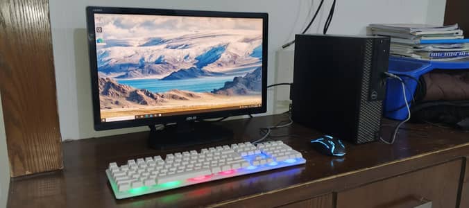 DELLl core i-5 6th gen complete desktop PC setup + ASUS monitor
