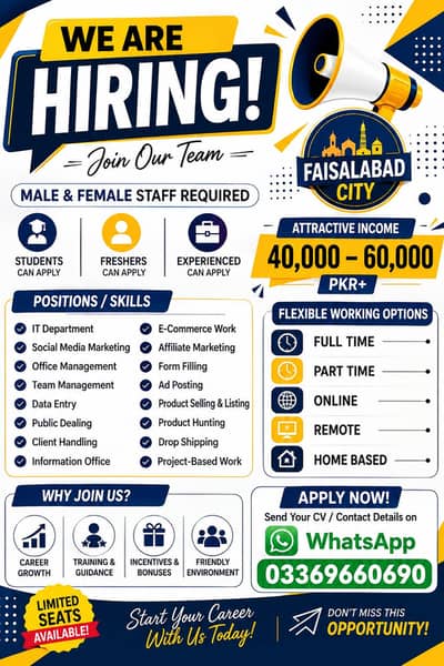 Male & Female Part Time Job Available