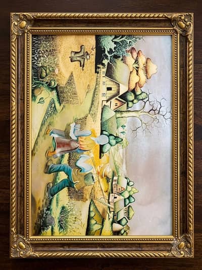 Vintage Foil painting by Ivo Cenkovcan in 1989.