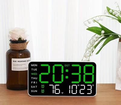 Large Modern Digital Wall clock Temp,Date,week display