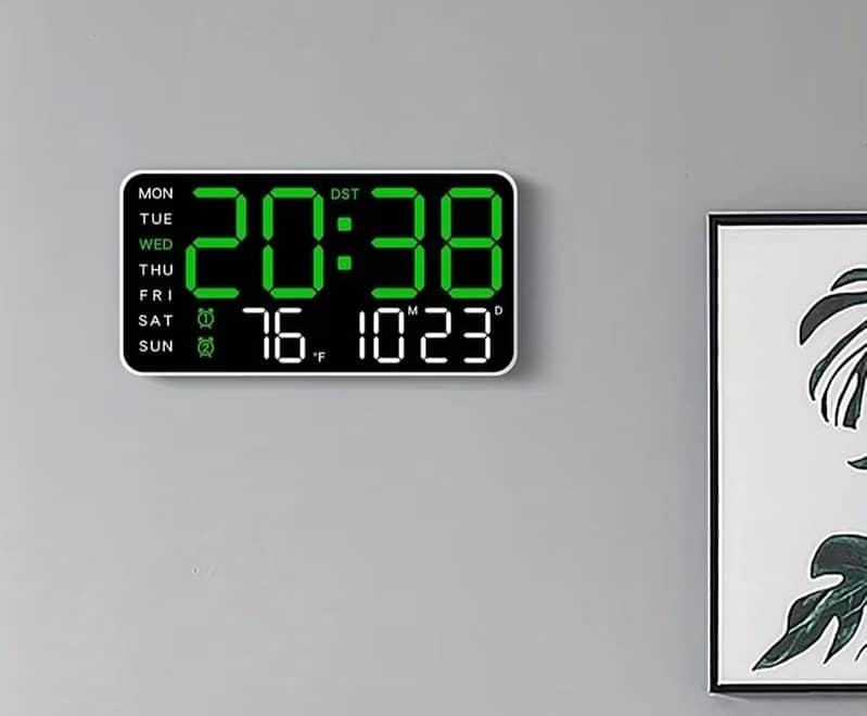 Large Modern Digital Wall clock Temp,Date,week display 15