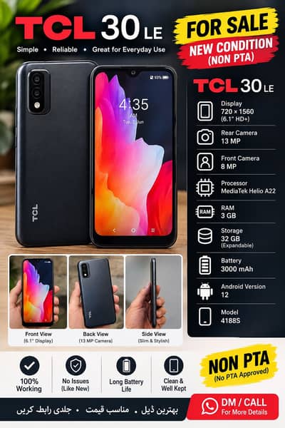  TCL 30 LE — Like New Condition | Non-PTA