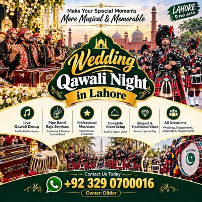 Qawwali Night Services, fuji Band Baja, Dhol services, Punjabi Bangra
