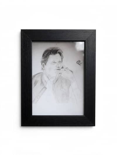 handmade pencil Sketch portrait in Premium black wooden frame