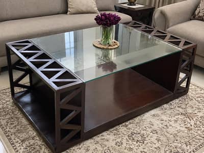 Modern Glass Top Central Table