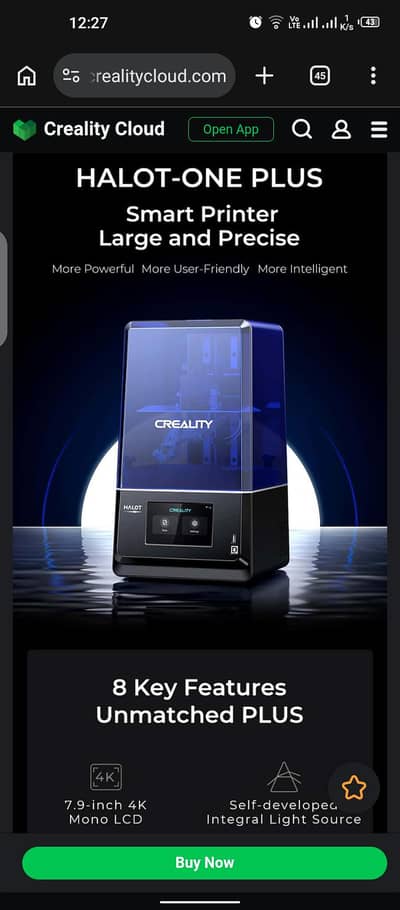 Creality "HALOT-ONE PLUS" 3D Resin Printer