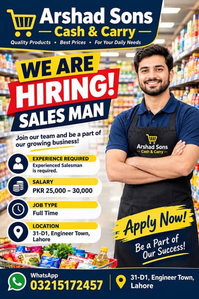sale man required