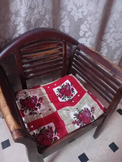 hard wood sofa and table