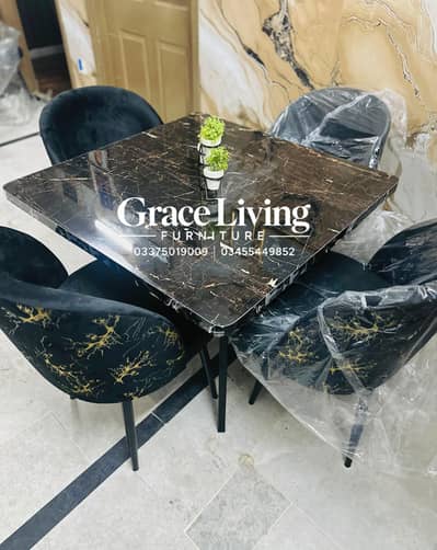4 seater new branded dining table with 4 chairs
