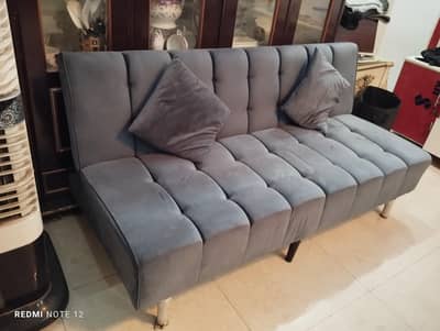 just like new sofa cum bed in velvet