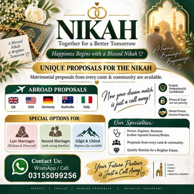Marriage Bureau Services, Online Rishta Services, Abroad Proposals