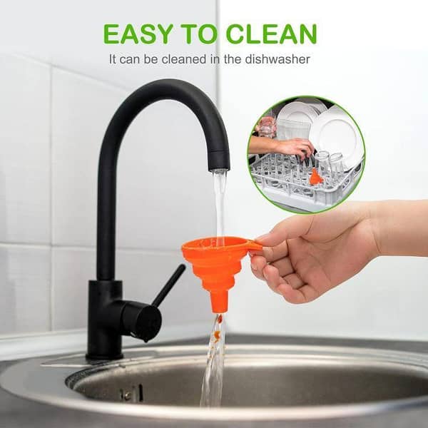 Kitchen Collapsible Silicone Funnel Set of 1,2,5| Food Grade Foldable Silicone Funnel| Quick Liquid Transfer Tool for Filling Small Bottles| Foldable Pouring Tool Fry Oil Filter, Cooking Essential Oil, and Spice