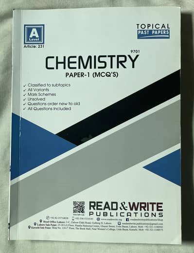 A levels Chemistry P1 Topical Past Papers Read and Write