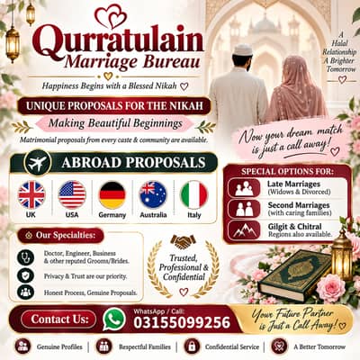 Marriage Bureau Services , Online Rishta Services , Abroad Proposals