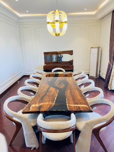 Epoxy luxury dining table 25000 square feet with chair