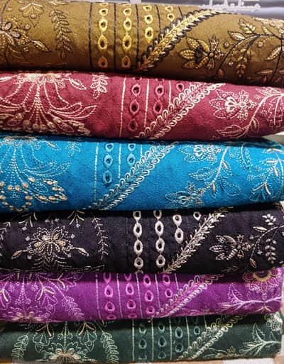 dhanak 3pc heavy embroidery dress