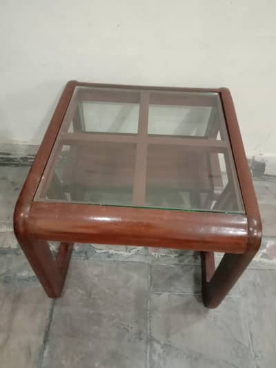 Wood Tables with Glass Top