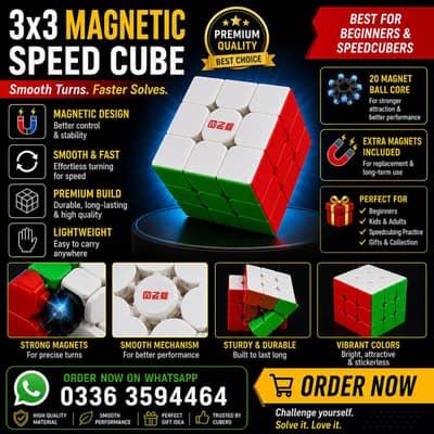 NAME : QIYI M PRO 2 V3 PREMIUM 20 MAGNETS BALL CORE MAGLEV UV COATED