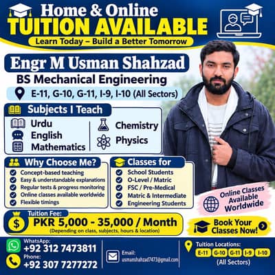 Home Tuition Available