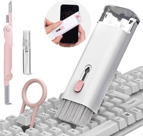 7-in-1 Computer Keyboard Cleaning Brush Kit| Portable 7 in 1 Electronics Keycap Puller Kit| Multifunctional Computer Gap Cleaning Tool Set for Laptop| PC Monitor| Earbuds| IPad Cell Phone| Bluetooth Earphones| Office Gadgets Cleaner Airpods Tablet Macbook