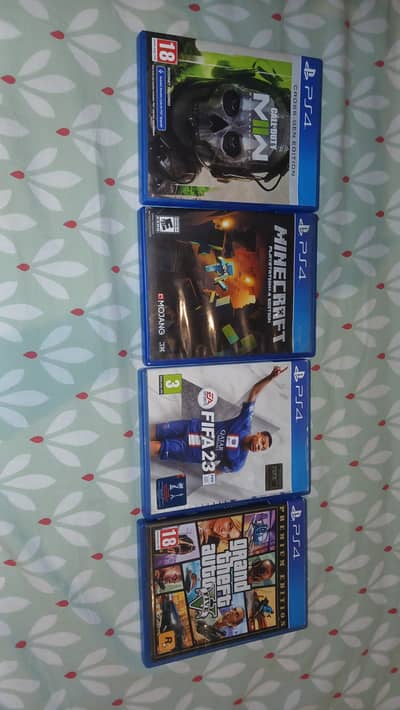 Call of duty modern warfare 2, Minecraft, FIFA 23 and GTA 5 Premium