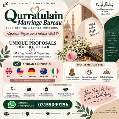 Marriage Bureau Services , Online Rishta Services , Abroad Proposals