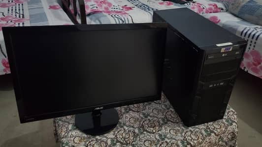 Core i5 4Th Gen 8 GB Ram Asus motherboard + Asus 24 inch 60 Hz Monitor