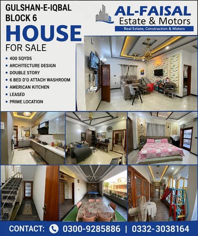 HOUSE FOR SALE GULSHAN-E-IQBAL BLOCK 6