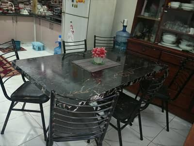 dinning table with six chairs