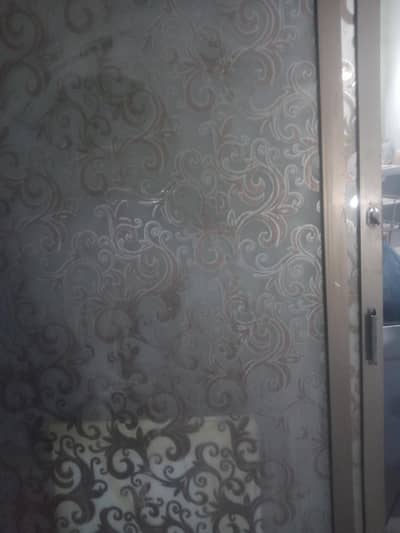 Sliding door with imported printed glass with Almunium frame