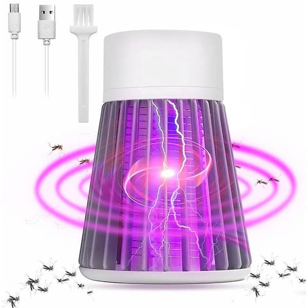 Electric Shock Mosquito Killer Lamp Photocatalyst USB Powered Insect Pest Flying Bug Zapper Catcher| Portable Anti Mosquito Trap Pest Flies Repeller Killer| Home Pest Control Mosquito Eliminator Indoor LED/UV/Blue Light Lamp Mute Silent Non-Toxic