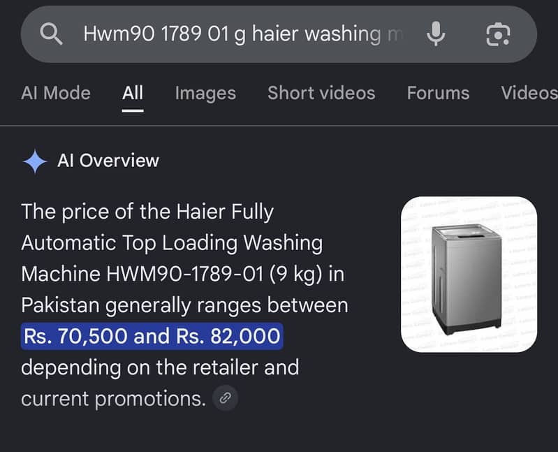 Haier fully Automatic Washing Machine 7