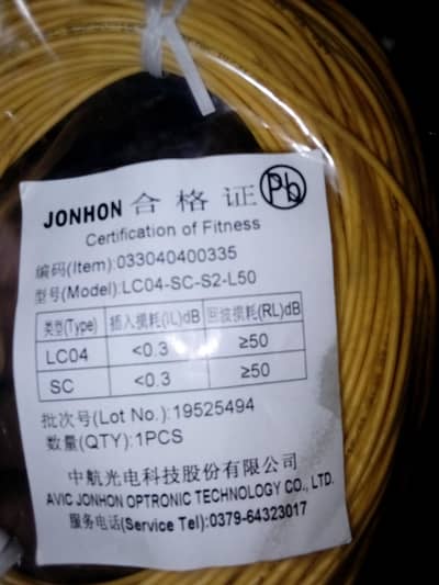 PATCH CODE OPTIC FIBER