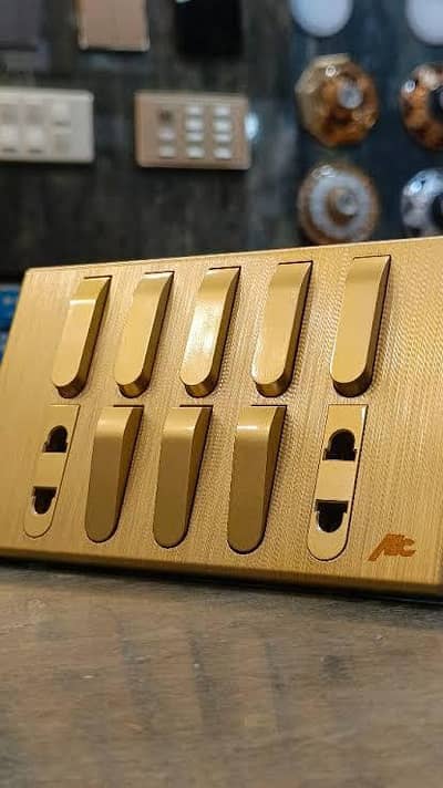 white and Gold sheets, Light plugs , switches and sockets complete