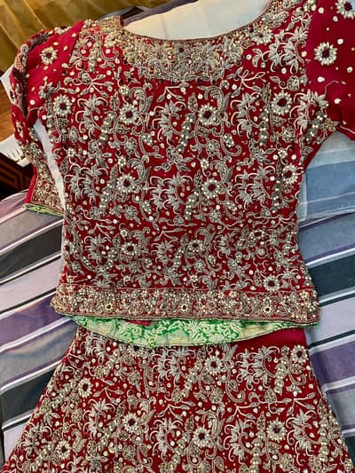 Dulhan Lehenga (crimson red bridal lehenga) embroidered