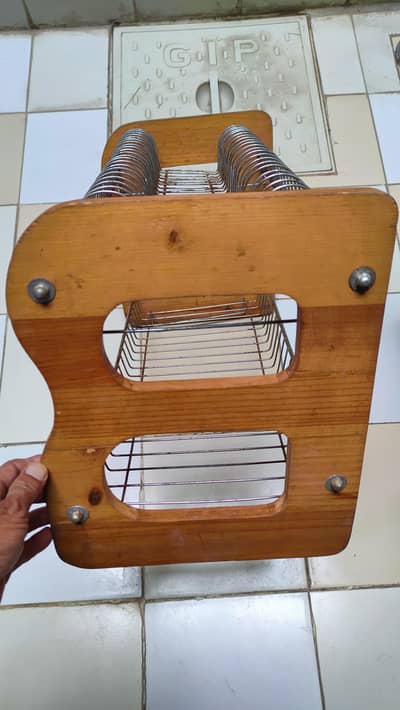 wooden & steel tray